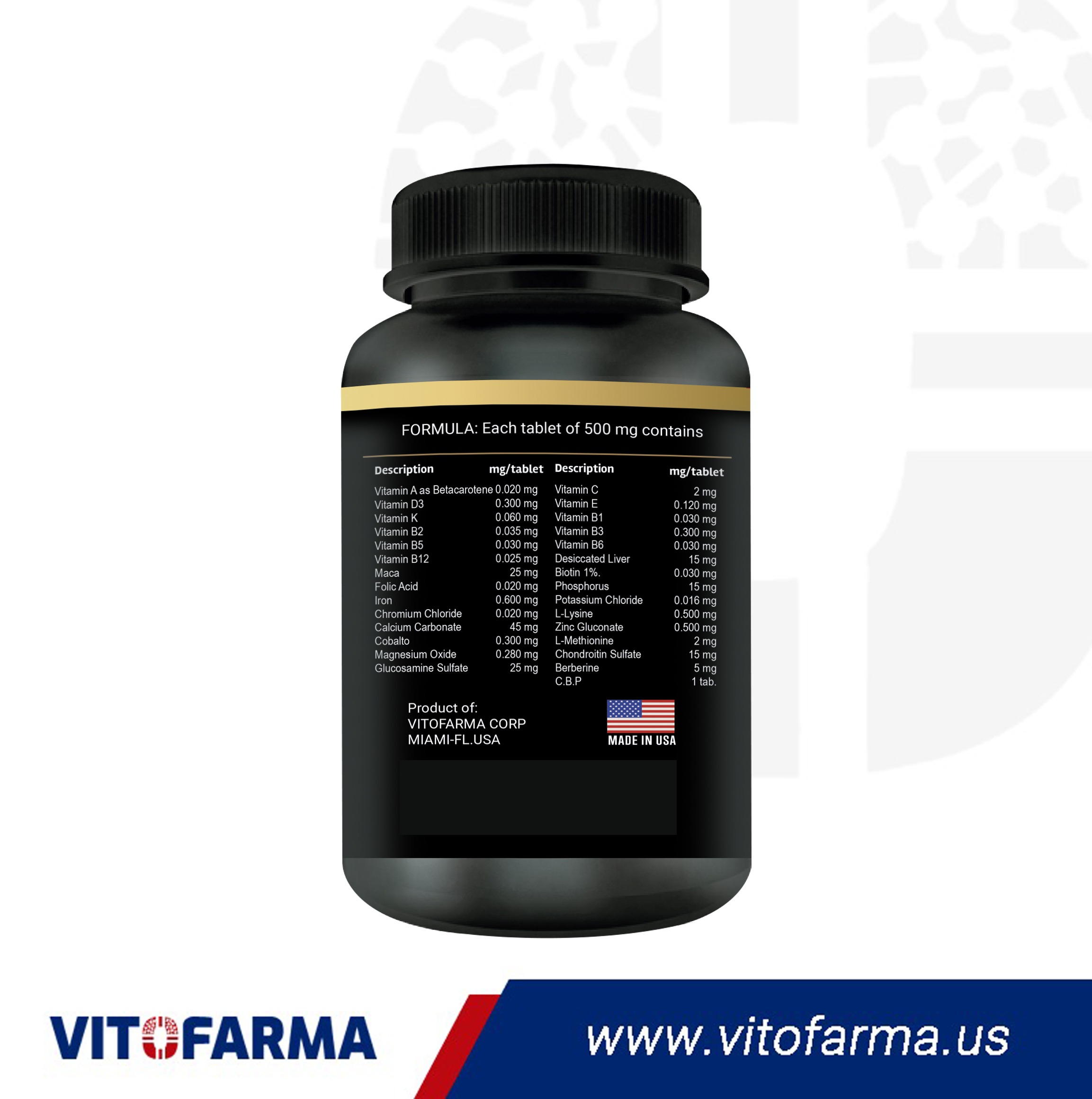 thumbnail image 2 of VITOFARMA Gallobiotic Complete Multivitamin For Roosters & Chickens – 500 Tablets 2 of 5