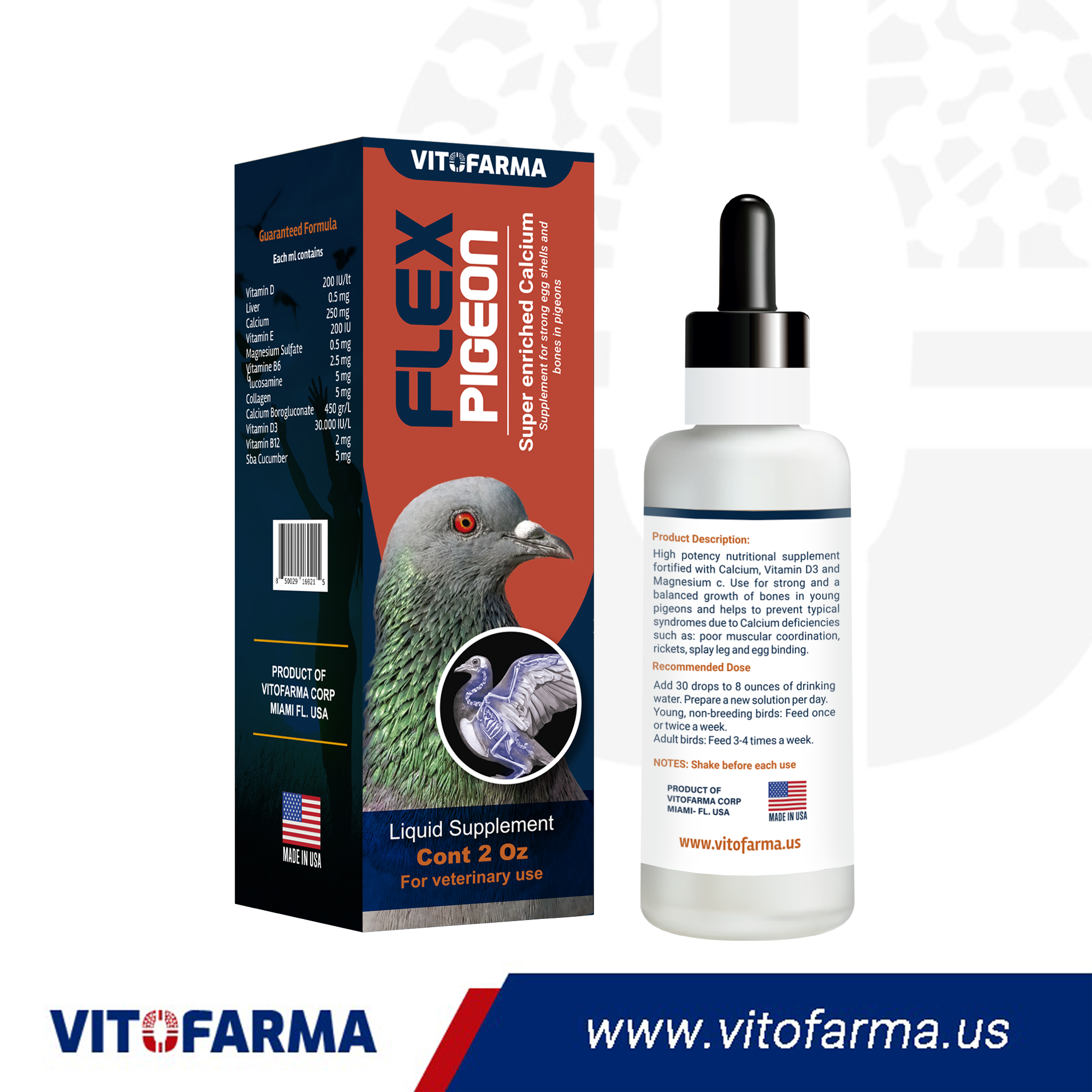 FLEX PIGEON Vitamin D with Calcium for Pigeon » Vitofarma US