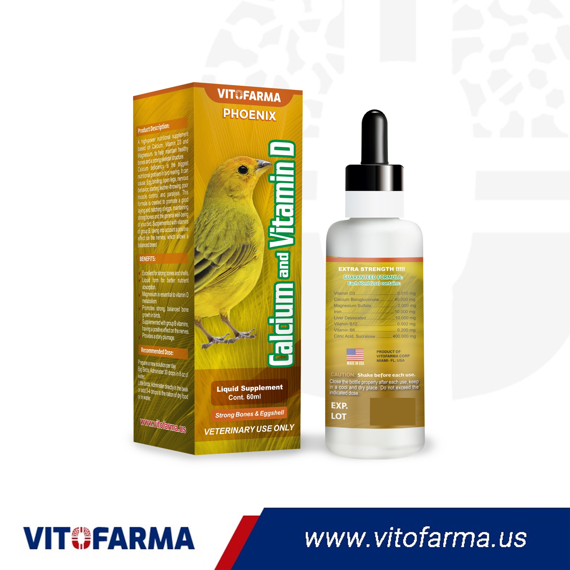 PHOENIX Vitamin D with Calcium for Birds
