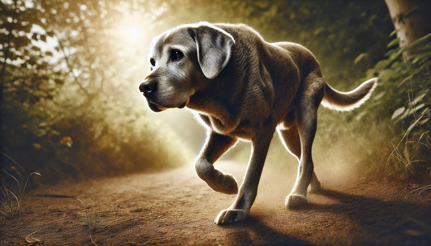 perrito viejo caminando