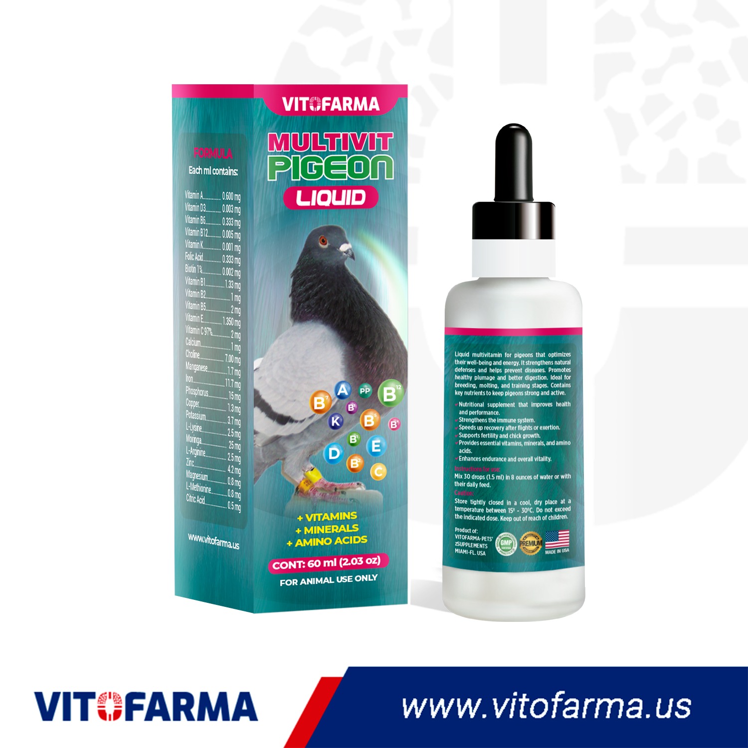 Multivit Pigeon – Liquid 60 ml / 500 ml